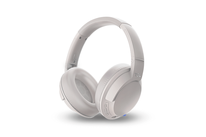 TCL Cement Gray On-Ear Sound Isolating Hi-Res Wireless Headphones with Built-in Mic - ELIT400BTWT - Image 2