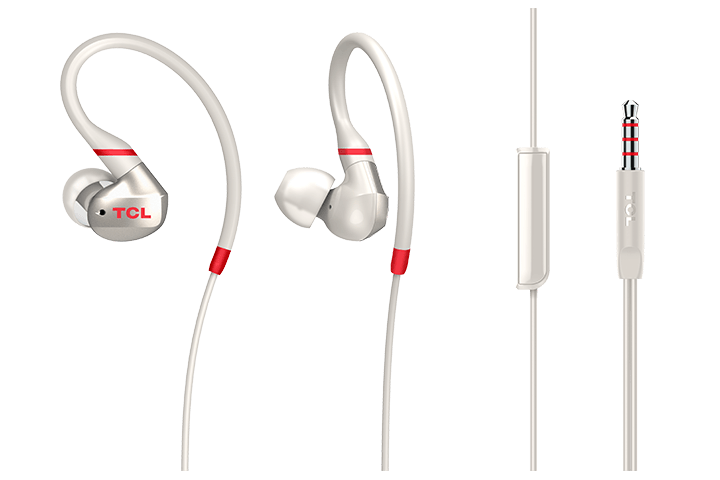 TCL Crimson White In-ear Headphones with Mic - ACTV100WT - Image 2