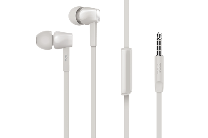 TCL Ash White In-ear Headphones with Mic - MTRO100WT - Image 2