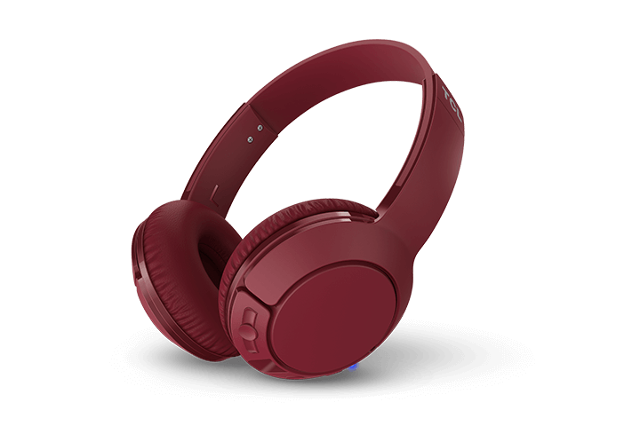 TCL Burgundy Crush Wireless On-ear Bluetooth Headphones with Mic - MTRO200BTRD - Image 2