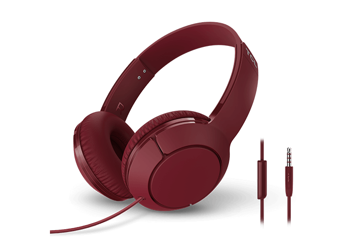 TCL Burgundy Crush On-ear Headphones with Mic - MTRO200RD - Image 2